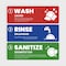Fuel Stickers Wash Rinse Sanitize Sink Label, Enhanced, 3 Compartment Sink, for Food Service, 6''x2'', PR Z-WRS-1PR - alternate 4